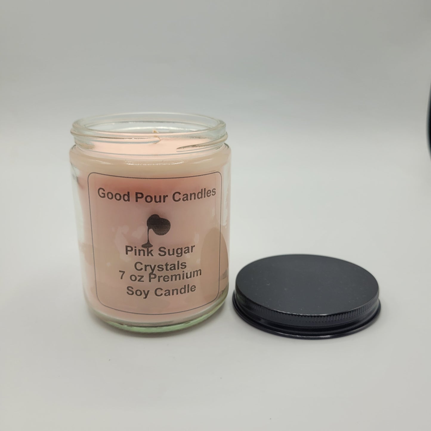 Pink Sugar Crystals 7 oz Hand-Poured Soy Candle