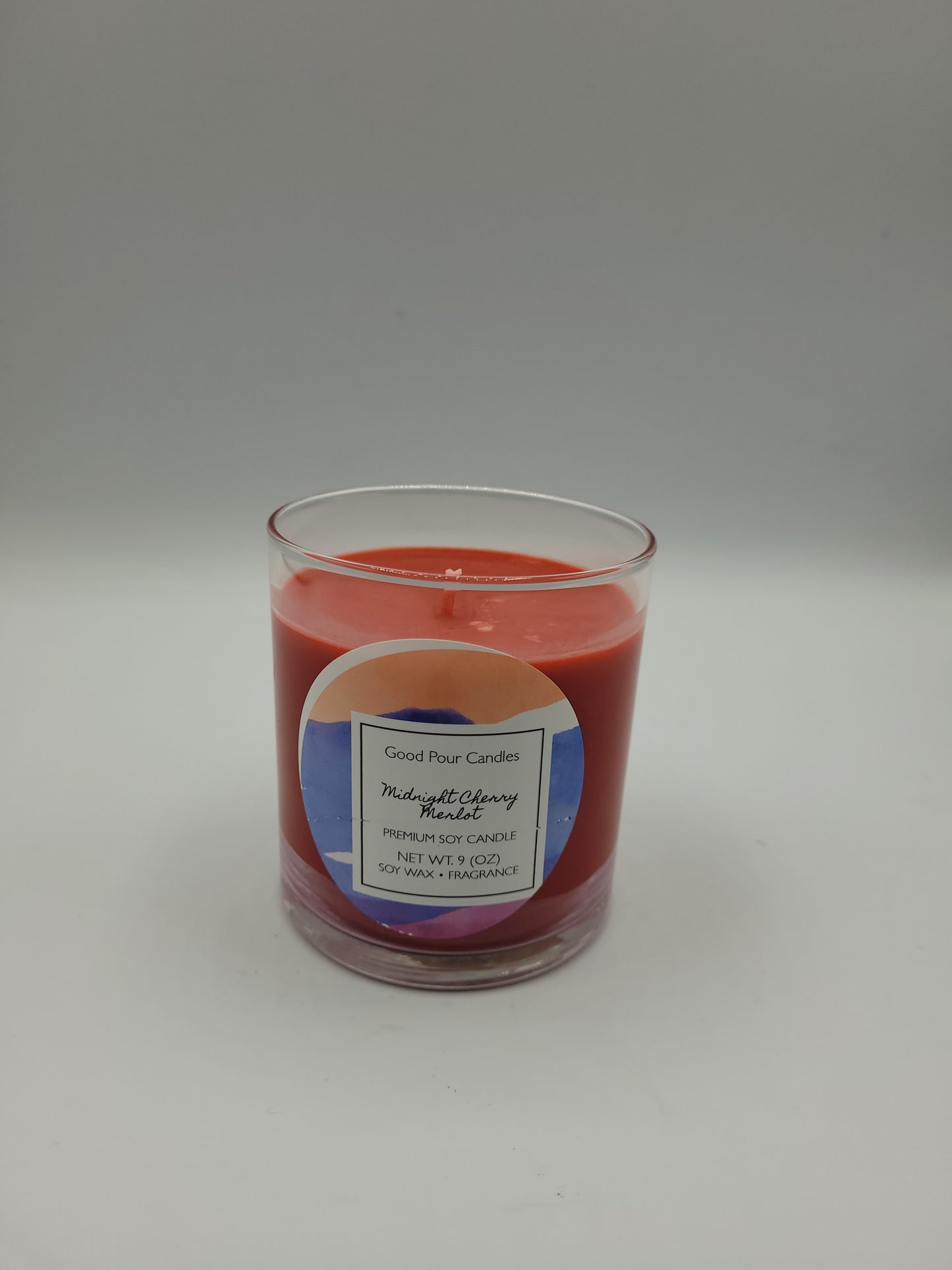 Midnight Cherry Merlot 9 Oz. Premium Soy Candle Hand Poured