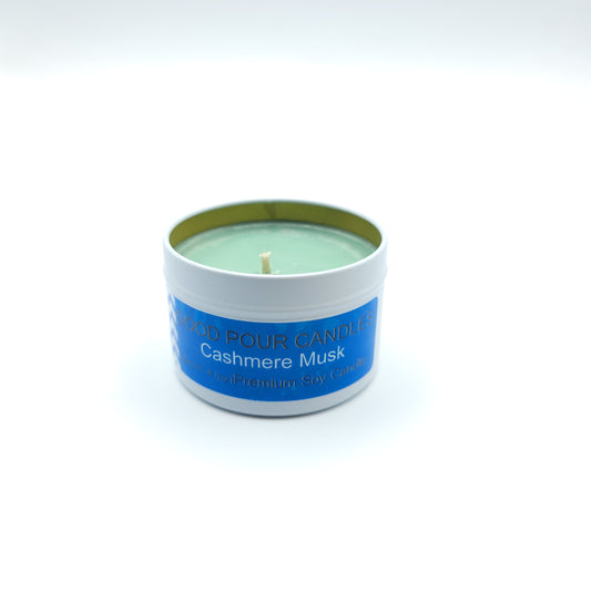 Cashmere Musk 4 (oz) Travel tin premium Soy Candle by Good Pour Candles