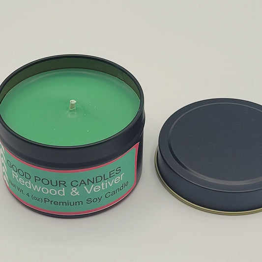 Redwoods & Vetiver 4 oz Travel Tin.