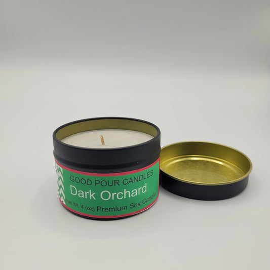 Dark Orchard 4 oz Travel Tin.