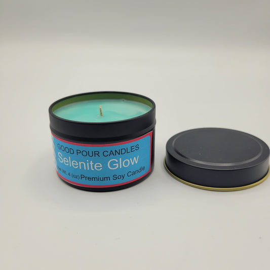 Selenite Glow 4 oz Travel Tin.