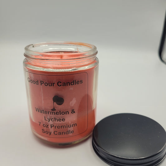 Watermelon & Lychee 7 oz Hand-Poured Soy Candle