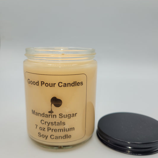 Mandarin Sugar Crystals 7 oz Hand-Poured Soy Candle