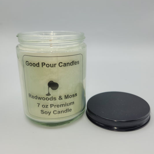 Redwoods and Moss 7 oz Hand-Poured Soy Candle