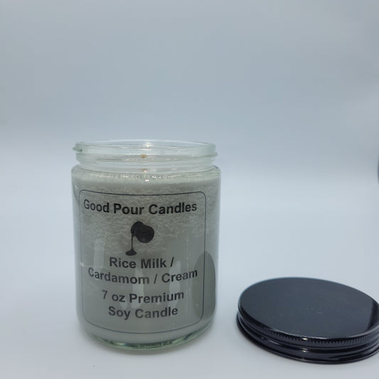 Rice Milk & Cardamon Cream 7 oz Hand-Poured Soy Candle